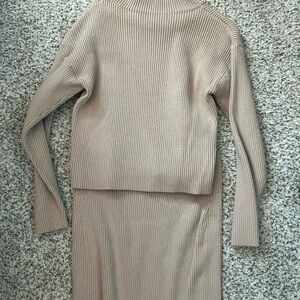 Edited Pieces Camel Skirt and Sweater